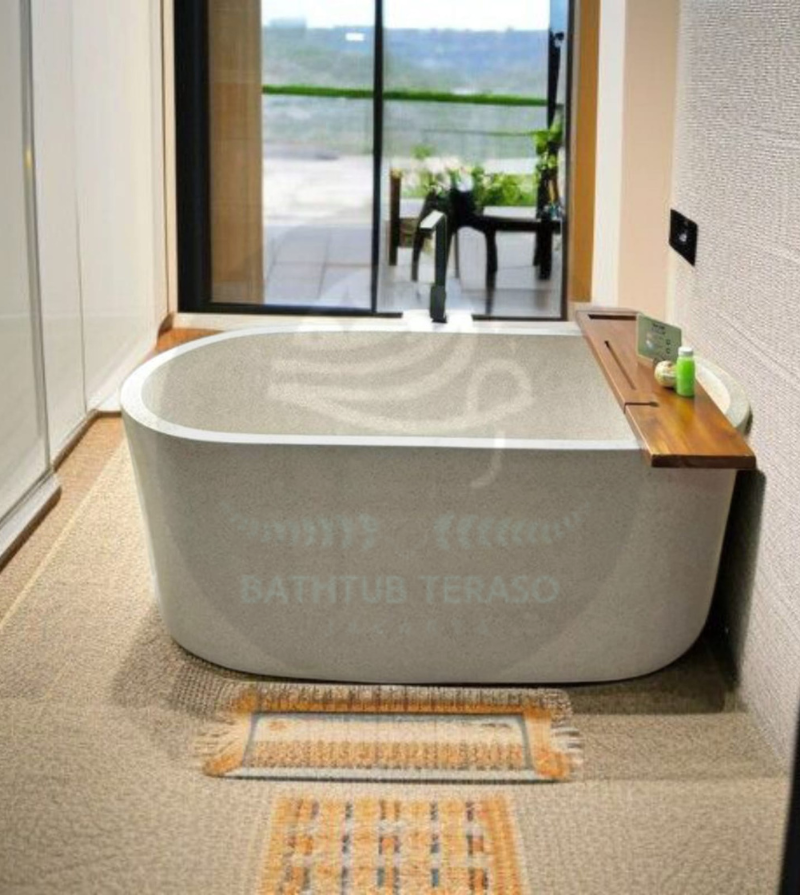 bathtub standing terrazzo model oval minimalis bathtub standing terrazzo model oval minimalis