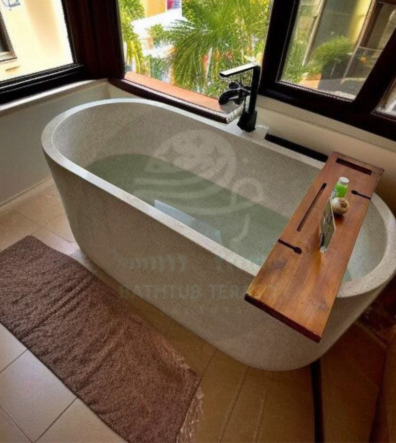 bathtub standing terrazzo model oval minimalis bathtub standing terrazzo model oval minimalis