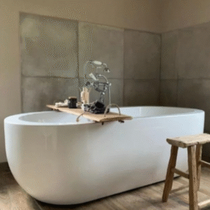 freestanding bathtub terrazzo model oval minimalis